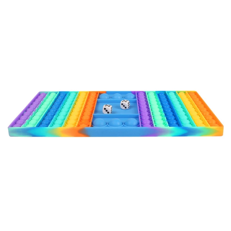 

Big Pop Game Fidget Toy Rainbow Chess Board Push Bubble Popper Fidget Sensory Toys for Parent-Child Time Interactive Game Gift