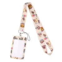 k2613 cute cat new fashion lanyard credit card id holder bag student women travel bank bus business card cover badge