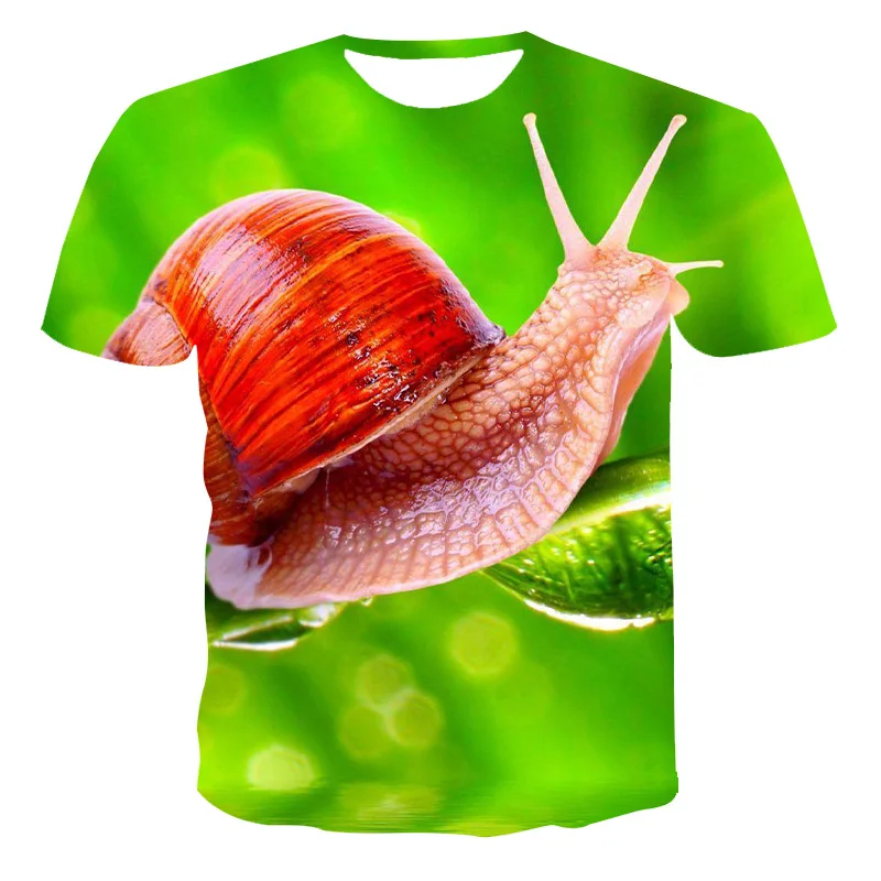 

2021 Hot-Selling Summer Men'S 3D Printing T-Shirt Animal Snail Pattern Series O-Neck Casual Short-Sleeved T-Shirt XXS-6XL