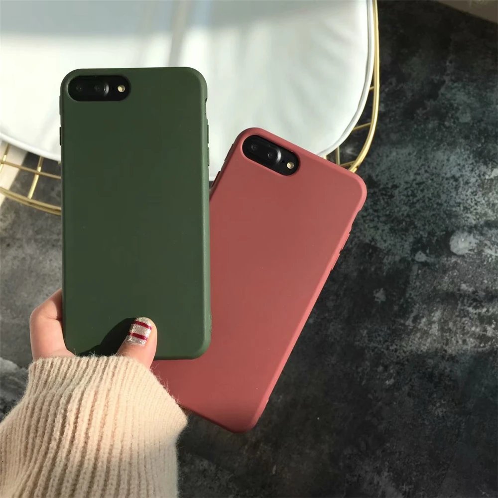 Матовый мягкий чехол из ТПУ для iPhone8 12 Mini 6 6s 2020se XS MAX XR X 7 Plus 8 11 12pro Maxmilitary зеленого