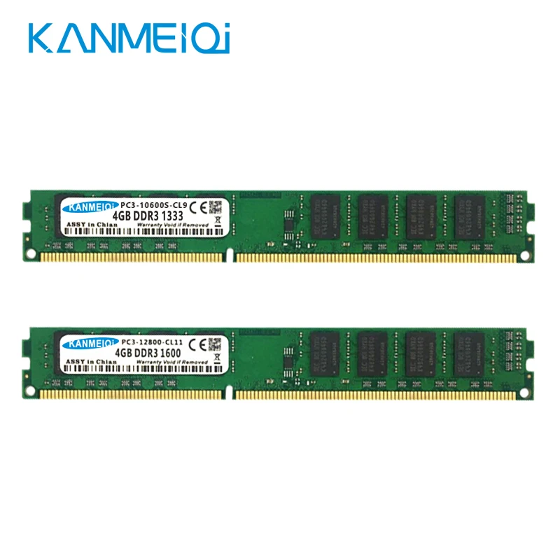 KANMEIQi оперативная память DDR3 8 Гб(2 шт x4гб) 1333 МГц 1600 МГц настольная Память DIMM PC3-12800S-CL11 240pivn 1,5 в Новинка