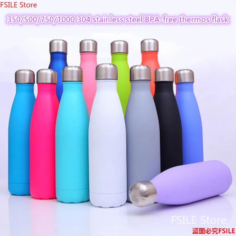 

350/500/750/1000ml Double Wall Stainles Steel Water Bottle Thermos Bottle Keep Hot and Cold Insulated Vacuum Flask for Sport