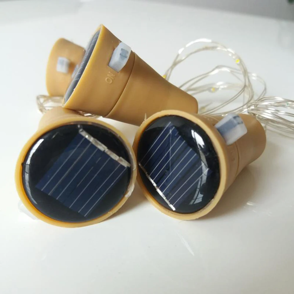 1 м/2 м Солнечная энергия светодиодный гирлянда DIY Сказочный инструмент для установки пробок в бутылки свет 10/20 светодиодный s гирлянда подвесные светильники для рождества Хэллоуин