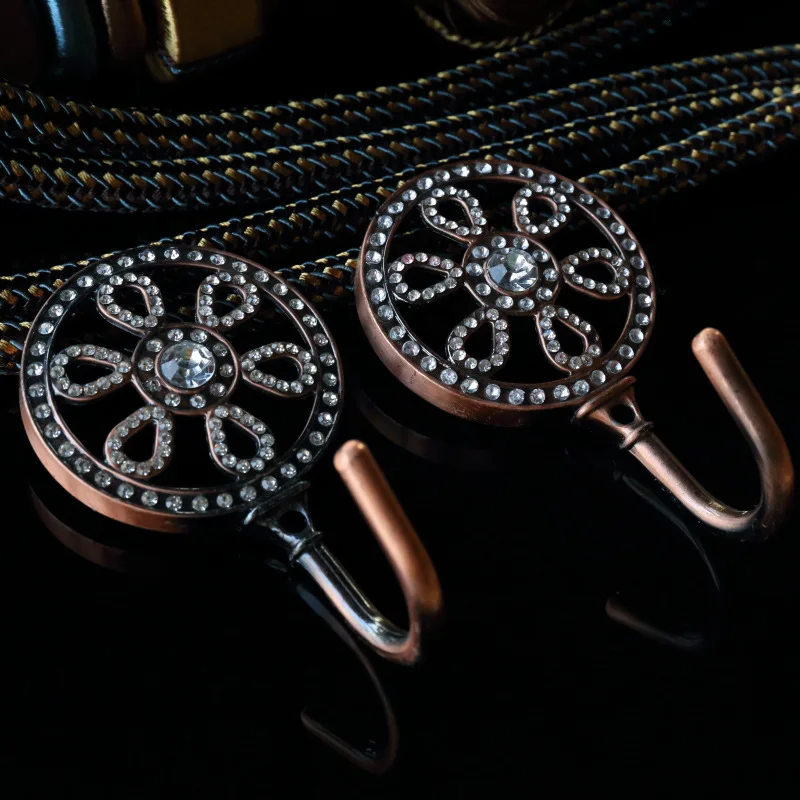 1 пара Европейская ретро золотая инкрустированная Круглая Большая Цветочная