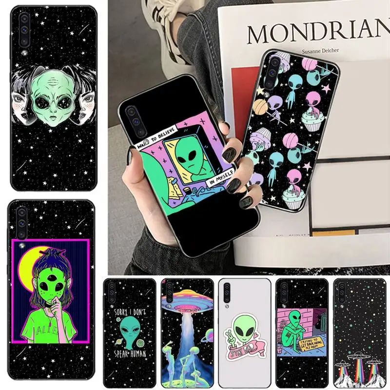 

Aesthetics Cute Cartoon alien space Phone Case For Samsung galaxy S 7 8 9 10 20 edge A 6 10 20 30 50 51 70 note 10 plus