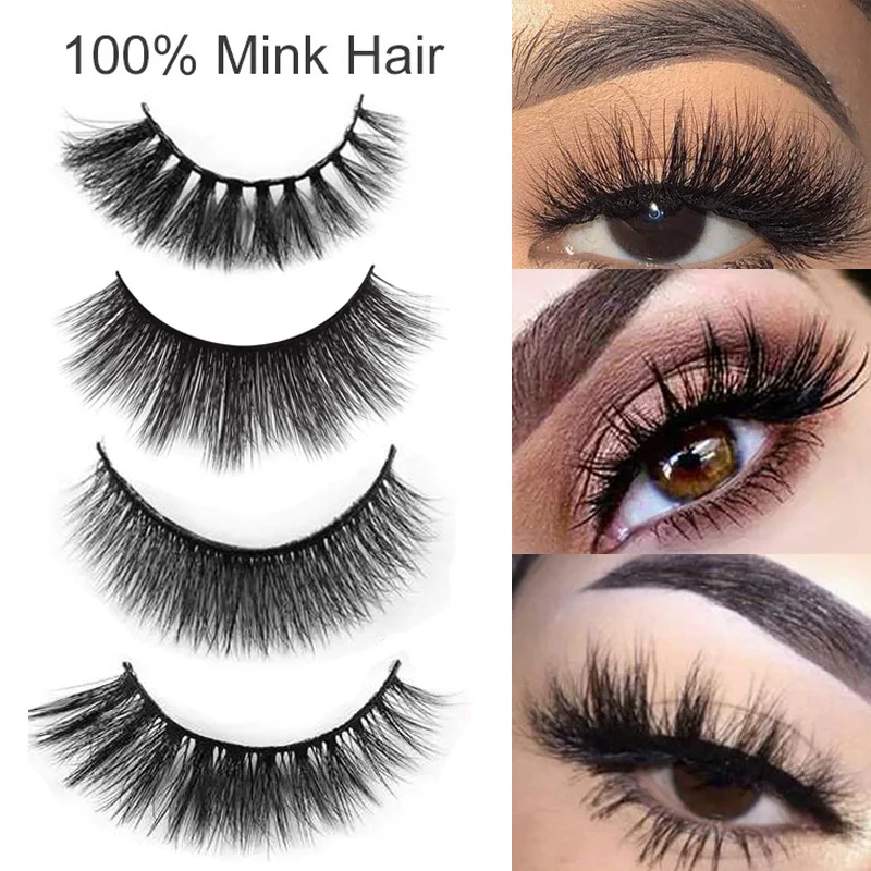 50 pairs 3D Mink Eyelashes Makeup False eyelashes Handmade Reusable Lashes Eyelash Extension Cilios Makeups | Красота и здоровье