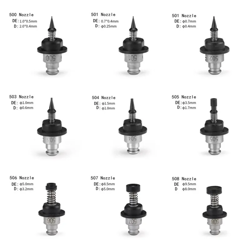 9 Pcs nozzles mixed Juki nozzle black 500 501 502 503 504 505 506 507 508 500-508 | Woodworking Machinery Parts