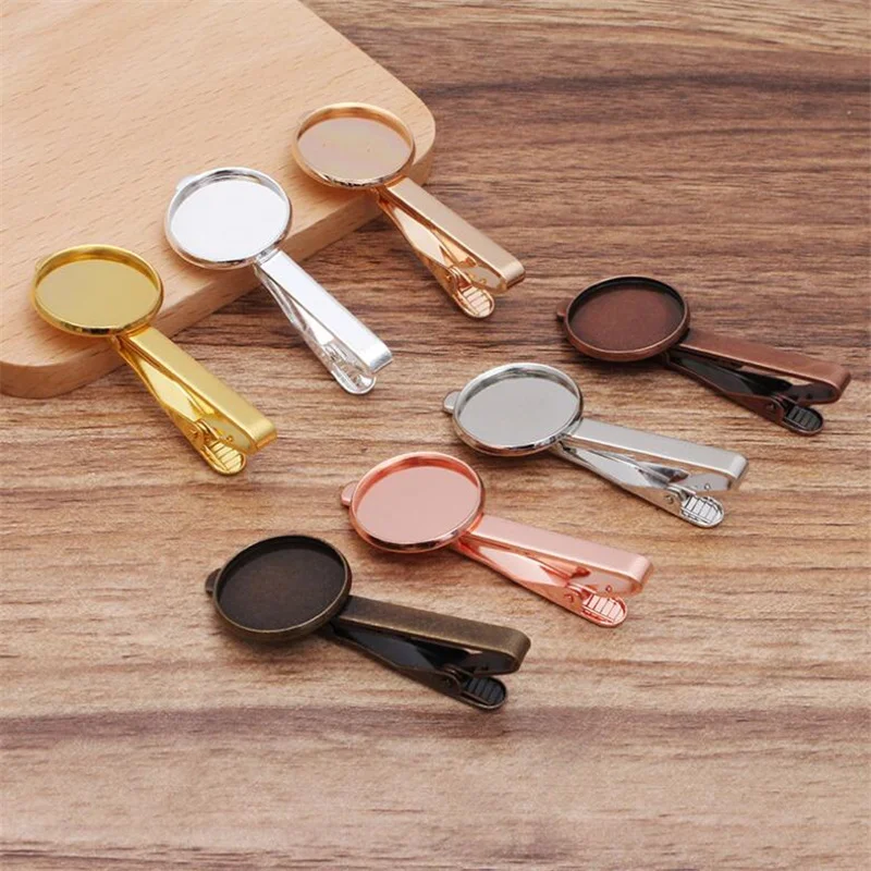 Пустые Настройки зажима для галстука 5 шт./лот пустая круглая основа кабошона 20 мм