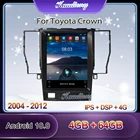 Автомобильный радиоприемник Kaudiony, автомобильный мультимедийный плеер 10,4 дюйма в стиле Tesla Android 10,0 для Toyota Crown, GPS-навигация, стерео 4G 2004-2012