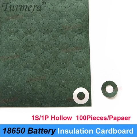 Изолятор литиевой батареи Turmera 18650, изоляционное кольцо, клейкая картонная бумага для шуруповерта, дрели, аккумуляторного блока электровелосипеда
