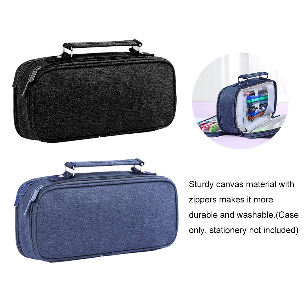 

Pencil Bag Organizer Storage Case Stationery Large Capacity Portable 3 Layers Durable Zipper For School Protection Make Up