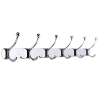 stainless steel 6 hooks wall mount hook hanger organizer hat clothes hanging rack for coat clothes hat towel jacket hooks