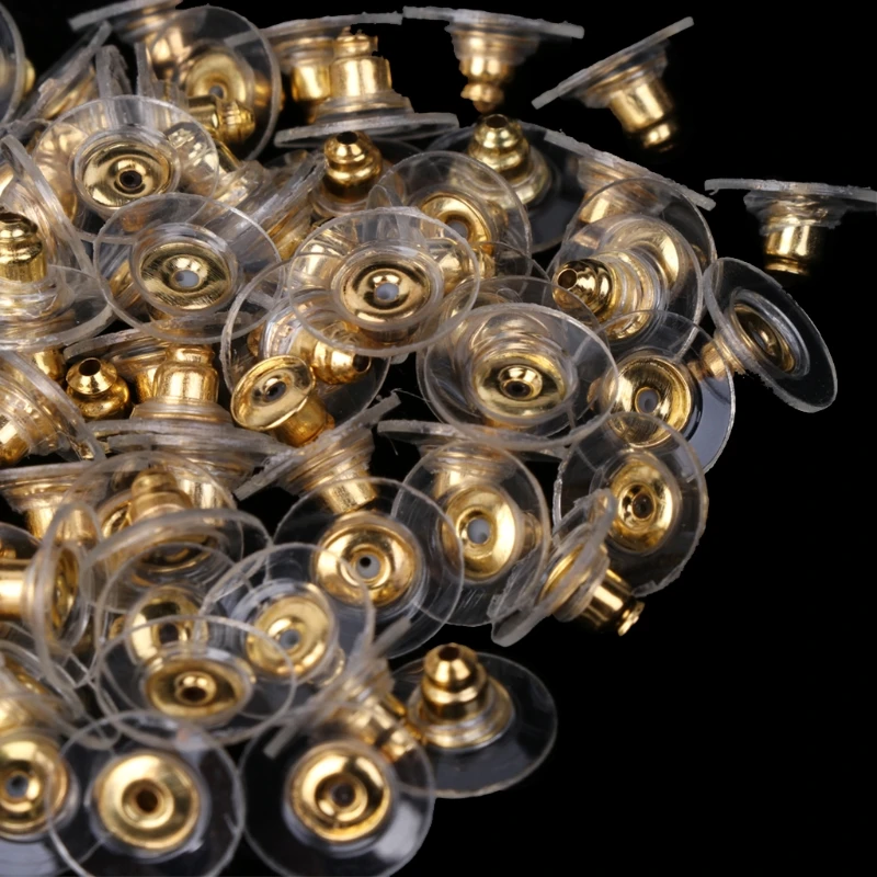 

100Pcs Hypoallergenic Bullet Earring Back Safety Clutch with Pad Accessories New