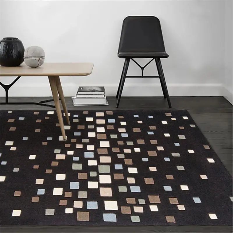 Коврик для гостиной разноцветный квадратный с абстрактным рисунком