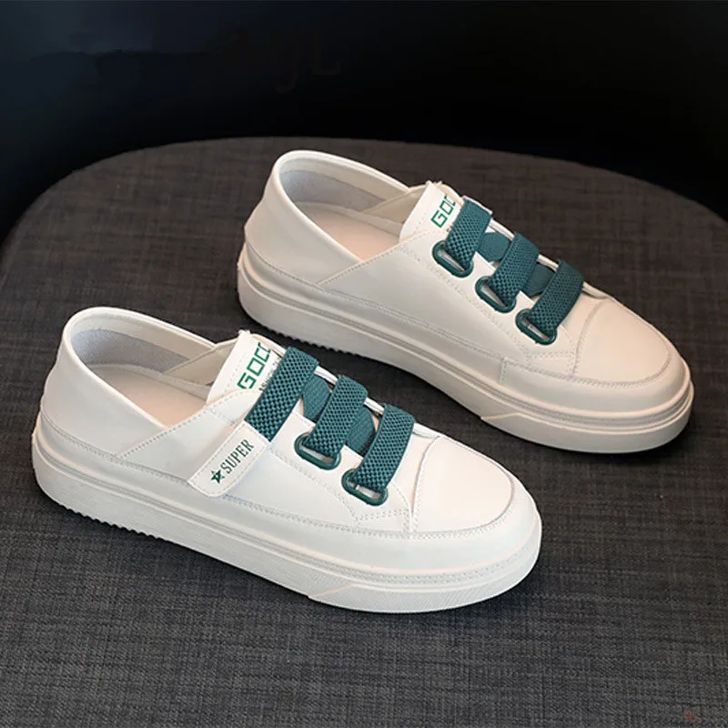 

New Genuine Leather Women Platform Sneakers Summer Fashion Thick Bottom Vulcanized Shoes Ladies Little White Shoes Flats
