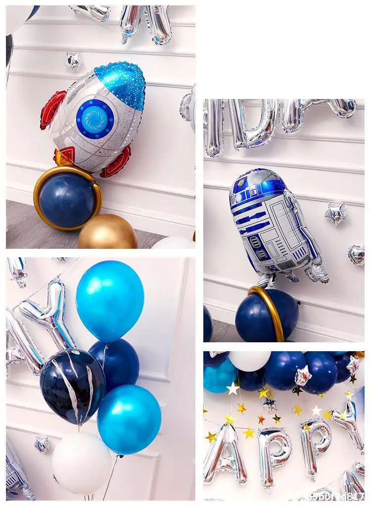 Воздушные шары в виде ракеты космоса астронавта галактики тематическая