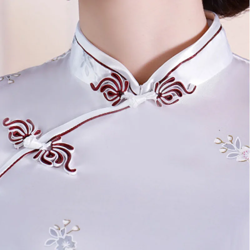 

Women's Improved Cheongsam Short Sleeve Knee Length Summer Dress Silk Printing Daily Banquet Chinese Style Chi-pao large size