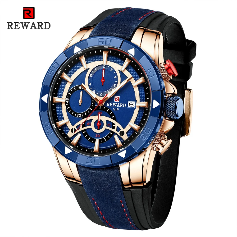 

Fashion Blue Men Watches Chronograph Top Brand Luxury Waterproof Quartz Watch Men 2021 New Big Dial Sport Wrist Watch
