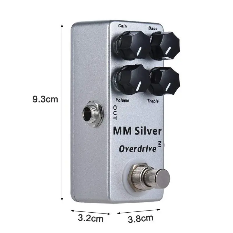 MOSKY мм серебро электрогитара педаль эффекта овердрайв полностью металлический