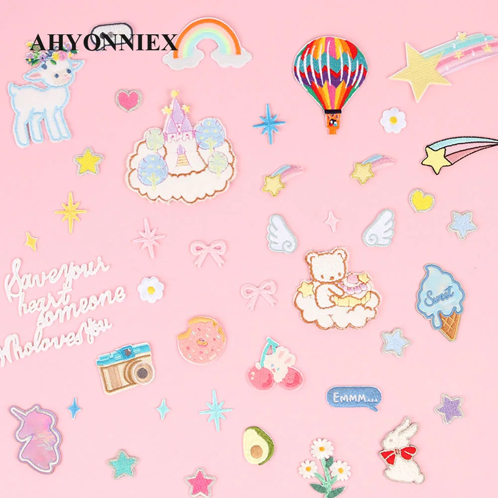 AHYONNIEX 1 шт. вышивка ремонт искусственная куртка джинсовая тетрадь мультфильм