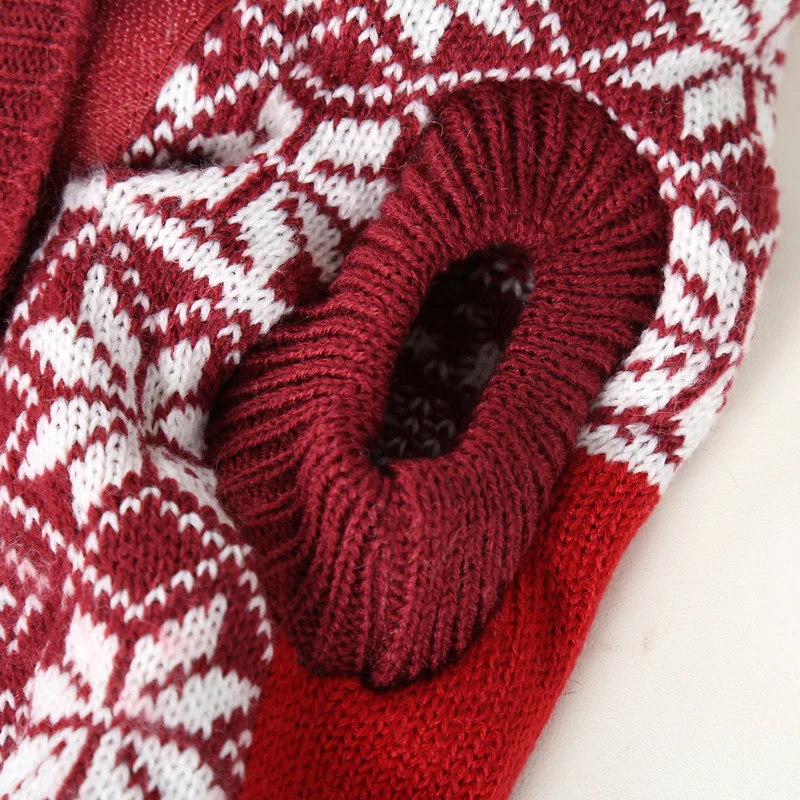 Плотный свитер для домашних животных Рождественский костюм одежда вязаная с