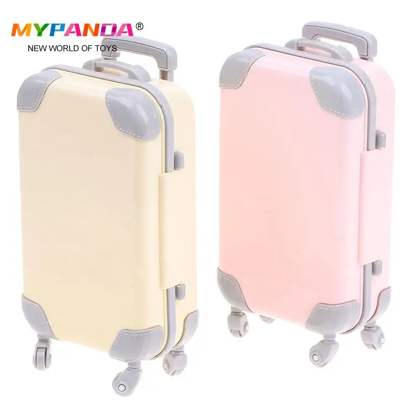 

Mini Plastic Suitcase Luggage Doll Accessories Furniture Kids Toys Play House 3D Travel Train Suitcas For Baby Doll Gift