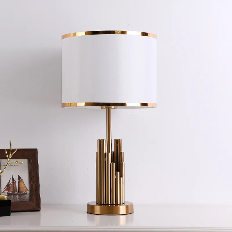 

European style light luxury simple American designer living room study bedroom bedside decoration household table lamp