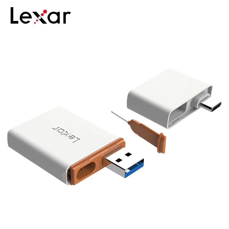 100% Оригинальный USB 3 1 Lexar 2 в микро SD Кардридер высокоскоростной двойной порт NM