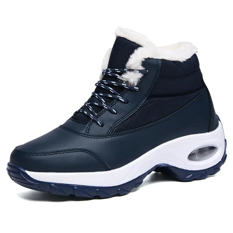 

2021 New Large Size Air Cushion Mid-top Women's Cotton Shoes Lightweight Women's Boots Platform Shoes