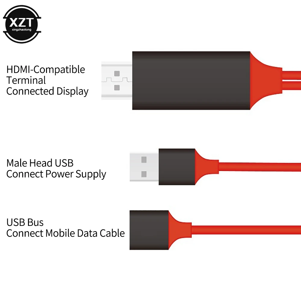 USB к совместимому с HDMI Кабель-адаптер для Мобильный телефон конвертер смартфона