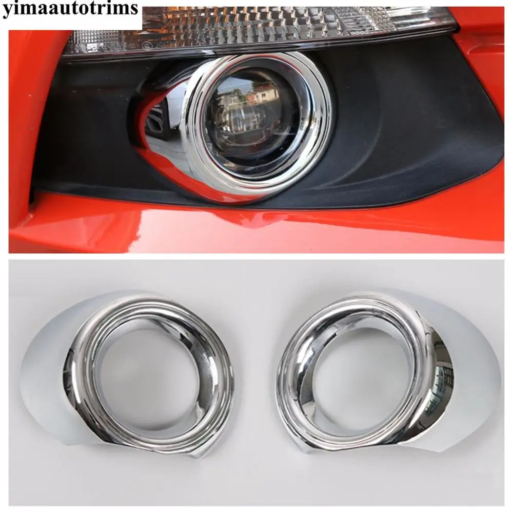 

Front Bumper Head Fog Lights Lamps Ring Decoration ABS Chrome Red / Blue Accessories Cover Trim For Ford Mustang 2015 - 2017