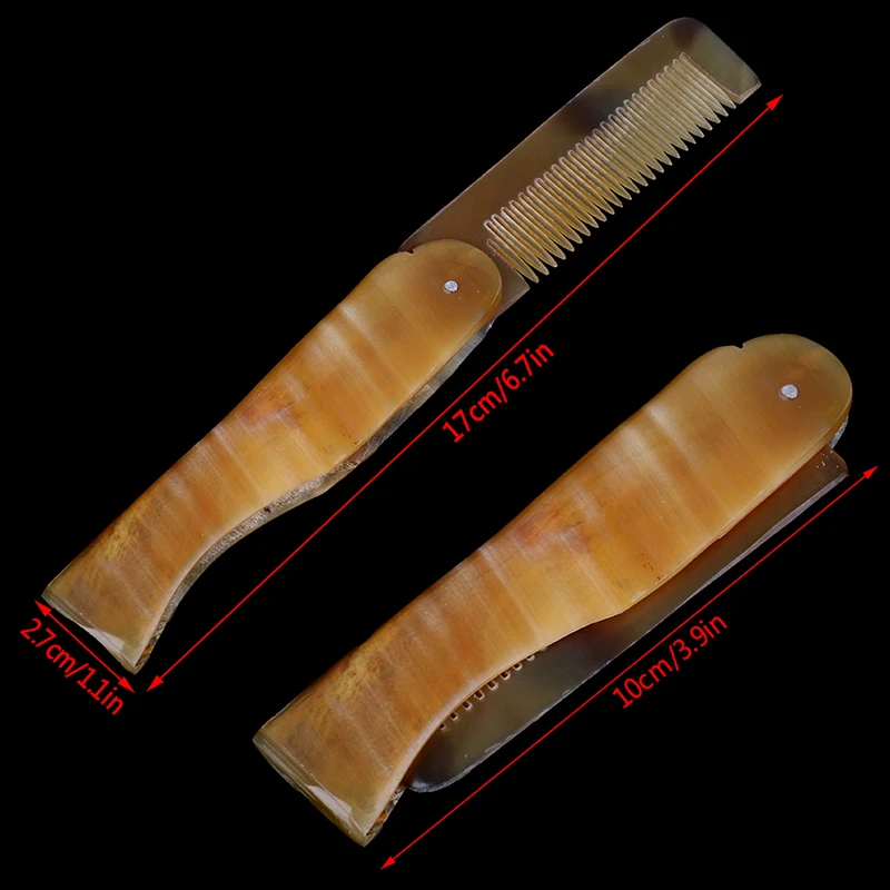 

1Pc Foldable Men's Beard Comb Natural Horn Comb Anti Static Wide Teeth Massage Male Mustache Brush Shaving Brush Hair Care Tool