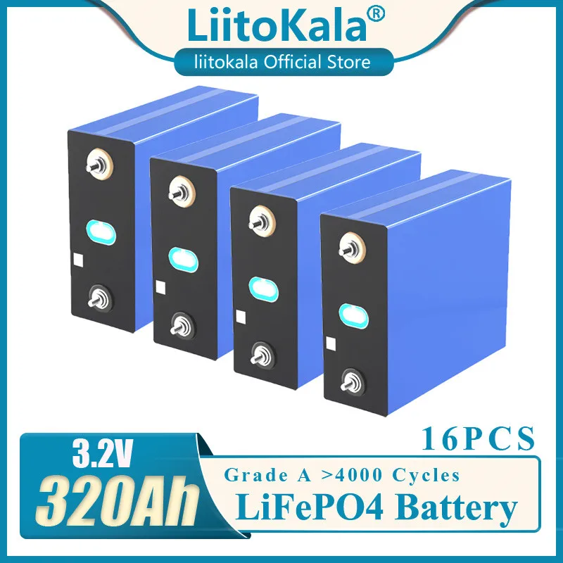 

16pcs LiitoKala 3.2V 320Ah 310Ah 280Ah lifepo4 for electric vehicle RV solar storage system rechargeable battery 12V 24V 36V