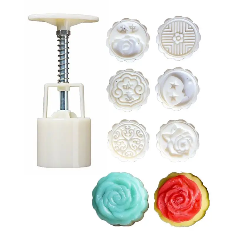 

1 Набор 50 г Mooncake баррель плесень цветок штампы Ручной пресс луна торт кондитерские формы DIY формы для выпечки середины осени фестиваль