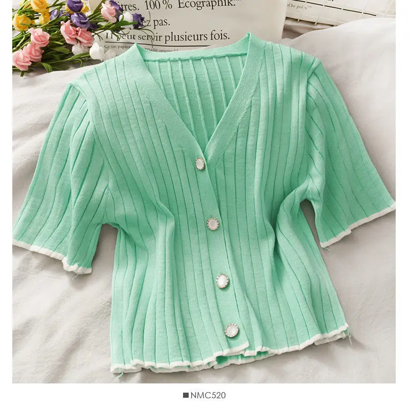 

Женская Зеленая майка, трикотажные топы, Женский однотонный облегающий топ с коротким рукавом, футболка для девочек, повседневные майки, Ко...