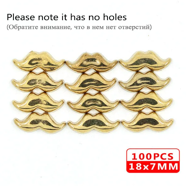 Moustache Gold 100 шт шьют заклепки CCB пирамиды конусные заклепки все виды пластиковых шпильки серебристые золотые черные шипы для кожаной одежды аксессуары DIY - Цвет: Moustache Gold