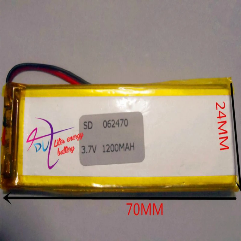 Литровый аккумулятор 3 7 В литий полимерный 062470 1200 мАч Mp3/4/5 мобильное зарядное