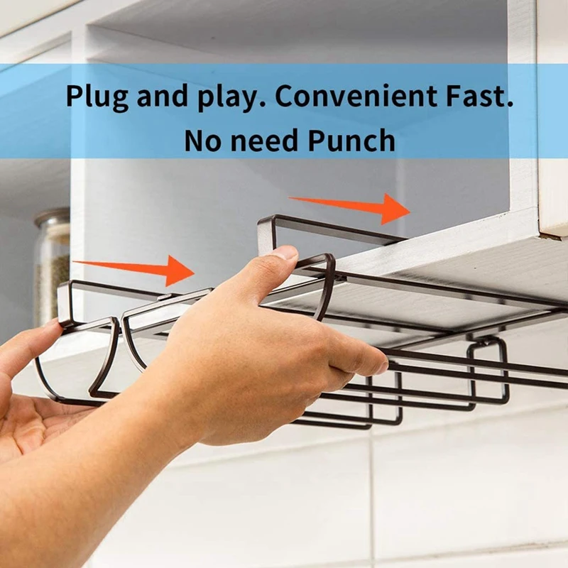 

Wine Gl Rack Under Cabinet - 3 Rows Stemware Rack,Adjustable, Wine Gl Holder,for Kitchen Cabinet Bar Wine Gl