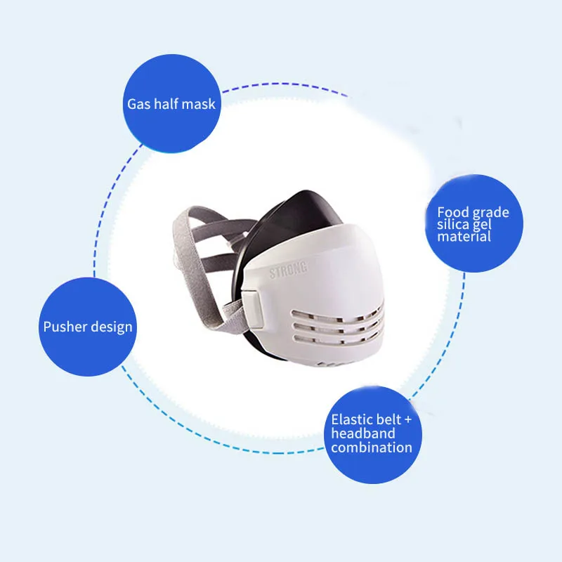 

Anti PM2.5 Face Mask Respirator Industrial Protective Silicone Masks with Dustproof Filters Adjustable Protective Mask for Men