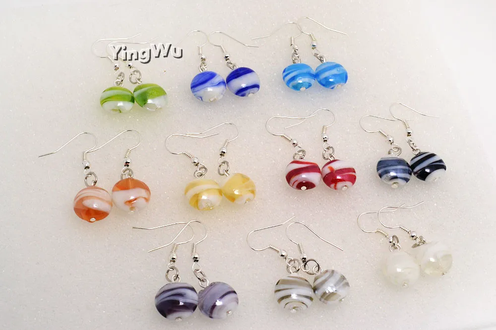 Yingwu 6 пар в партии новинка ручная работа муранское стекло Микс Цветов женские