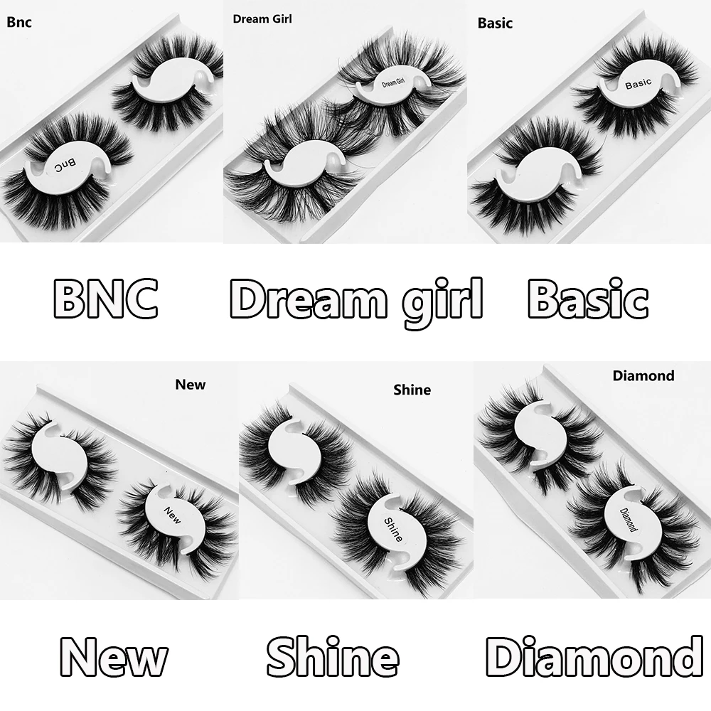 2 пары 25 мм пушистые Волшебные ресницы 5D накладные из норкового меха длинные