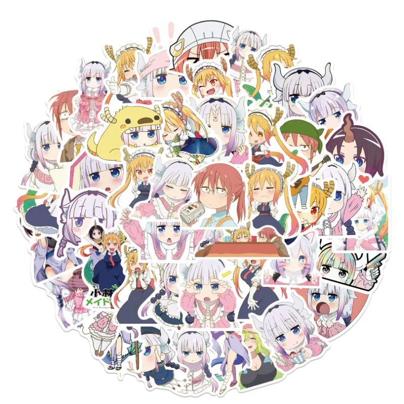 

10/30/50pcs Anime Miss Kobayashi's Dragon Maid Fridge Guitar Skateboard Travel Suitcase Phone Laptop Luggage Stickers Diy Kids