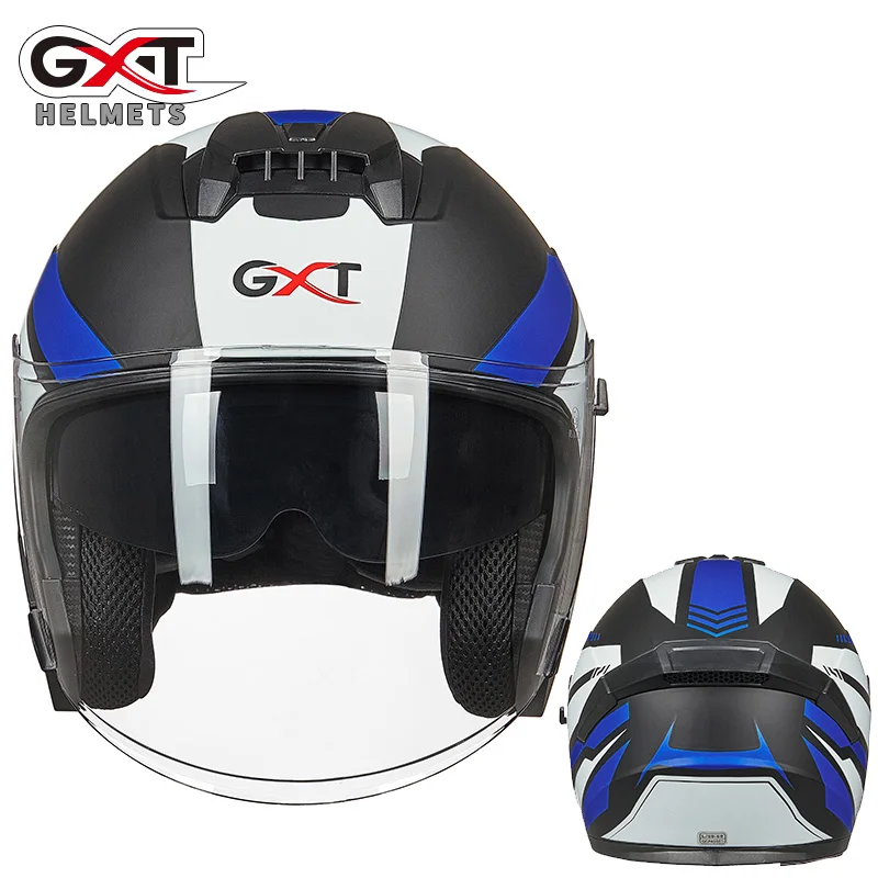 Мотоциклетный шлем GXT с двойными линзами для мужчин винтажный мотоциклетный