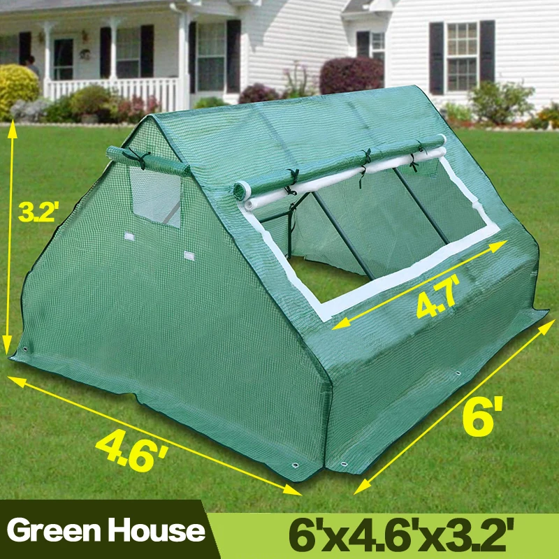 AULAYSED теплица 6'X4. 6'X3. 2 'Садовый дом птица борьба с вредителями прочная защита растений цветы водонепроницаемая изоляция с подставкой