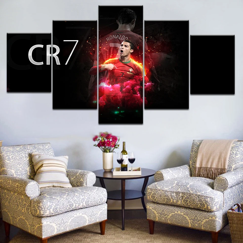 

Abstract Famous Sports Star Poster Painting 5 Pieces Canvas Wall Arts Living Room Picture Print Bedroom Home Decor Framework