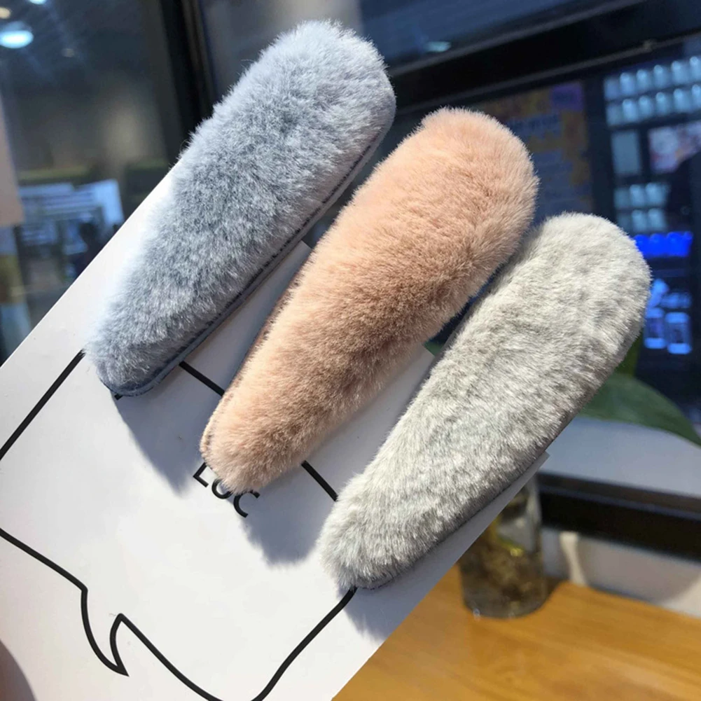 2019 аксессуары для волос женские зимние искусственный мех капля воды шпилька