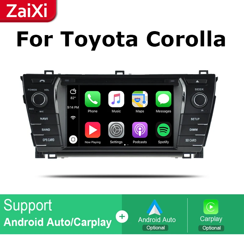 ZaiXi 2Din мультимедийный плеер для Toyota Corolla E140 Sedan 2006 ~ 2013 Android радио GPS навигация IPS