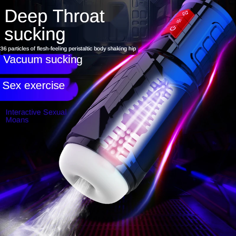 Electric Male Masturbators Cup with Voice Automatic Sucking Masturbators Machine USB Charged Sex Toys for Men Privacy Package