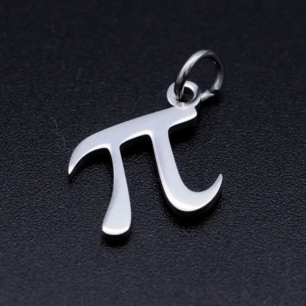 5 шт./лот 316L нержавеющая сталь Pi знак DIY Очаровательные Подвески для ожерелий