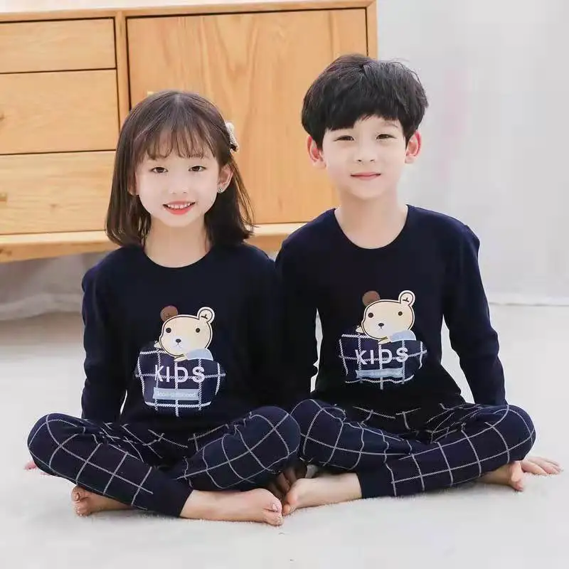 

Children Pajamas 2pc Long Sleeve Cartoon Pyjamas Kids Sleepwear Baby Girl Clothes Sleep Suit Autumn Cotton Toddler Boy Nightwear